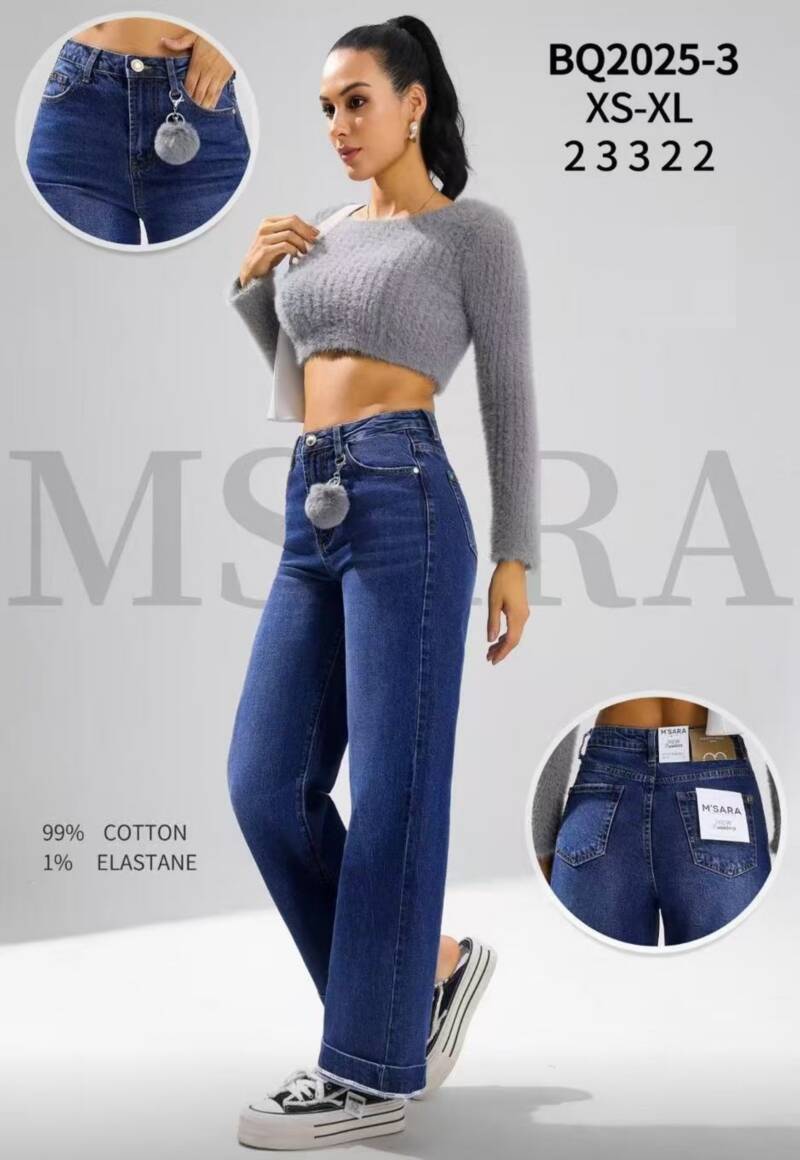 Spodnie damskie jeansy Roz XS-XL, 1 Kolor Paczka 12 szt